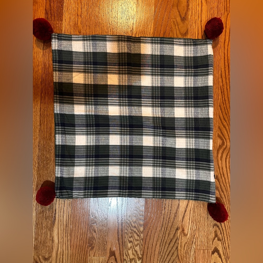 Pair of plaid Christmas pillows 20 inch square